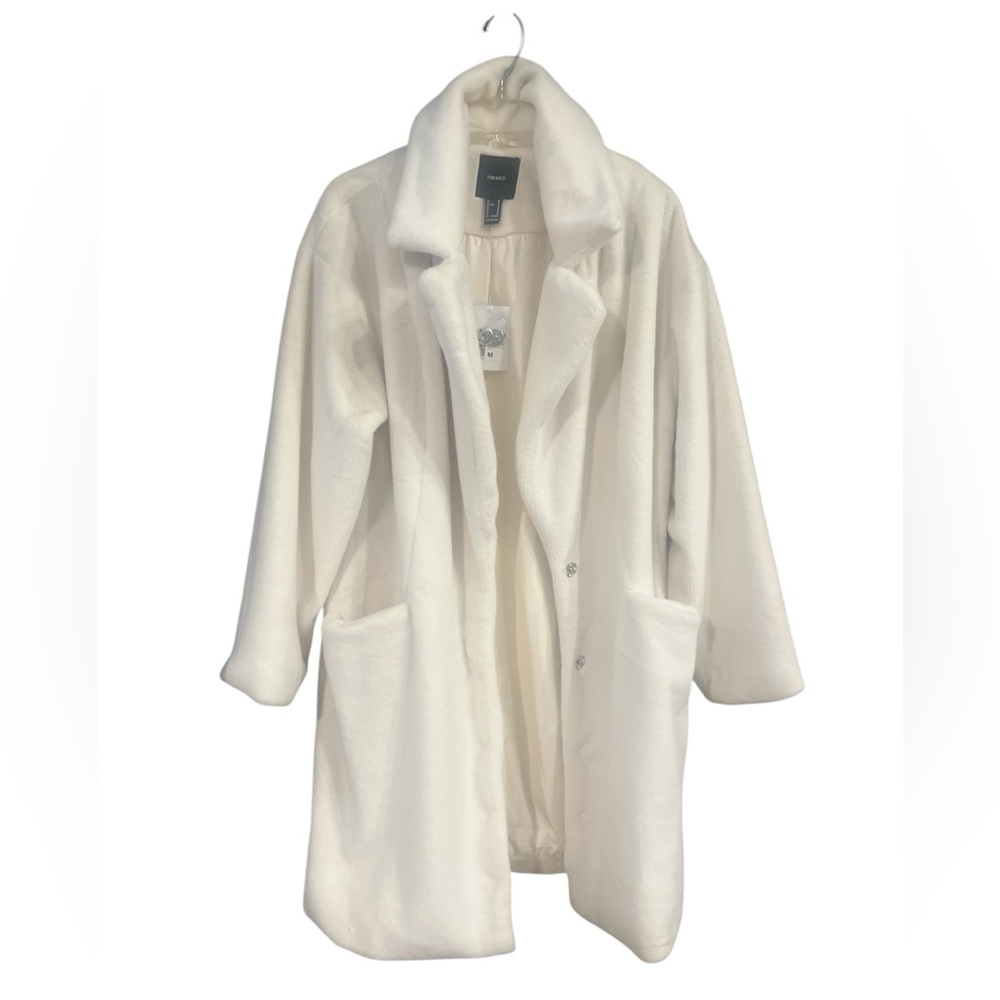 Forever 21 Faux Cream White Soft Coat NWT